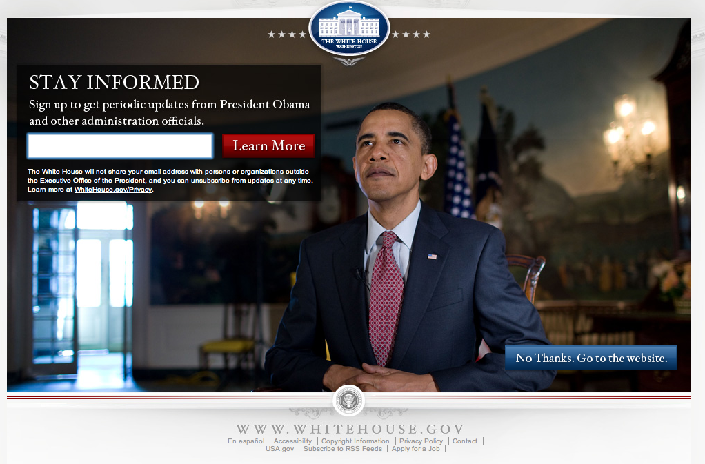 Landing Page White House